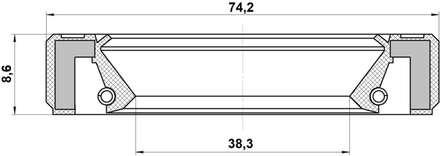 95GBY-40740909R - DRIVE SHAFT OIL SEAL 38.3X74.2X8.6