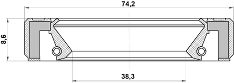 95GBY-40740909R - DRIVE SHAFT OIL SEAL 38.3X74.2X8.6