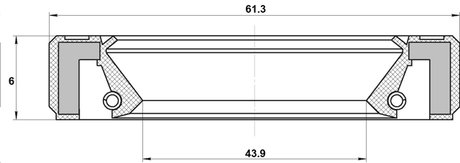 95GBY-45610606R - OIL SEAL TRANSAXLE CASE 43.9X61.3X6X6