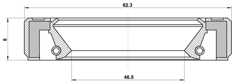 95GBY-48620808R - DRIVE SHAFT OIL SEAL 46.5X62.3X8X8