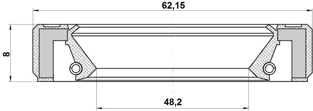 95GBY-50620808L - DRIVE SHAFT OIL SEAL 48.2X62.15X8X8