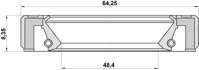 95GBY-50640808R - DRIVE SHAFT OIL SEAL 48.4X64.25X8.35X8.35