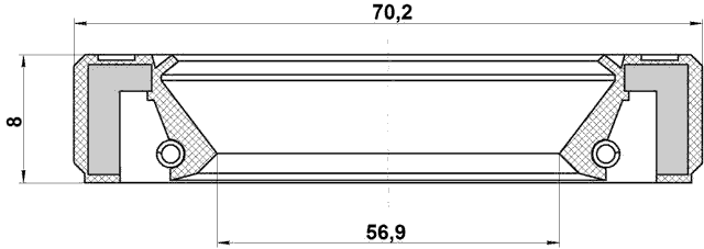95GBY-60700808L - DRIVE SHAFT OIL SEAL 56.9X70.2X8X8