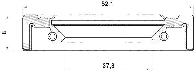 95GCY-39520808X - OIL SEAL REAR HUB 37.8X52.1X8X8