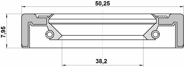 95GCY-40500808X - DRIVE SHAFT OIL SEAL 38.2X50.25X7.95X7.95