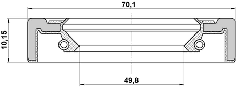 95GCY-51701010X - OIL SEAL REAR HUB 49.8X70.1X10.15X10.15
