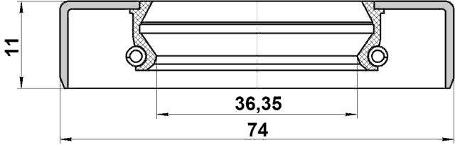 95GDS-39741111R - DRIVE SHAFT OIL SEAL 36.35X74X11X11