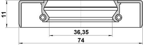 95GDS-39741111R - DRIVE SHAFT OIL SEAL 36.35X74X11X11