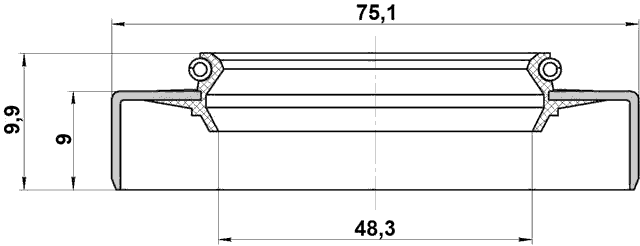95GDS-50750910X - OIL SEAL REAR HUB 48.3X75.1X9X9.9