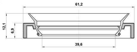 95GDW-41610712C - REAR DIFFERENTIAL-PINION SEAL 39.6X61.2X6.9X12.1
