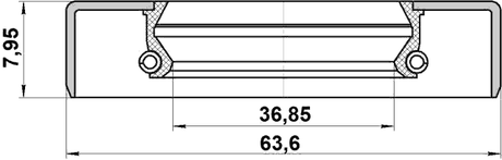 95GDY-38630808X - OIL SEAL REAR HUB 36.85X63.6X7.95X7.95