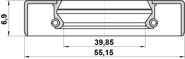 95GDY-41550707X - OIL SEAL REAR HUB 39.85X55.15X6.9X6.9