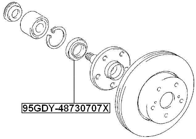 95GDY-48730707X - OIL SEAL FRONT HUB 46.15X73.1X7X7