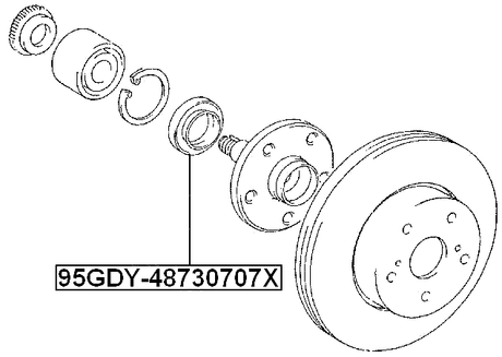 95GDY-48730707X - OIL SEAL FRONT HUB 46.15X73.1X7X7