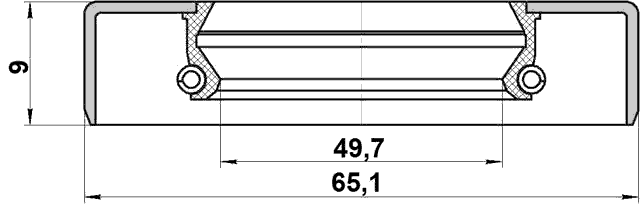 95GDY-51650909X - OIL SEAL REAR HUB 49.7X65.1X9