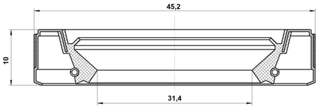 95GEY-33451010X - DRIVE SHAFT OIL SEAL 31.4X45.2X10