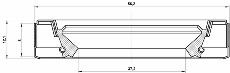 95GEY-39560812C - DRIVE SHAFT OIL SEAL 37.2X56.2X8X12.1