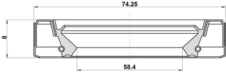 95GEY-60740808C - DRIVE SHAFT OIL SEAL 58.4X74.25X8X8