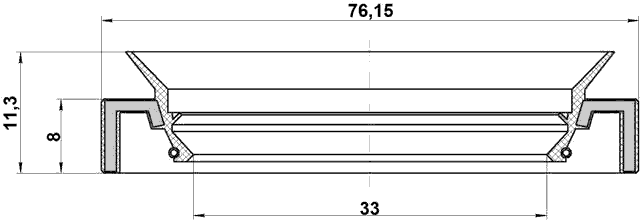 95HAY-35760813L - DRIVE SHAFT OIL SEAL 33X76.15X8X11.3