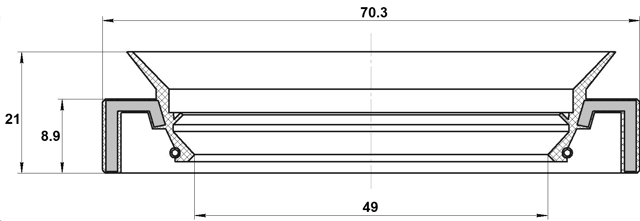 95HAY-50700921L - DRIVE SHAFT OIL SEAL 49X70.3X8.9X21
