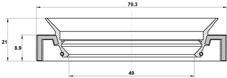 95HAY-50700921L - DRIVE SHAFT OIL SEAL 49X70.3X8.9X21