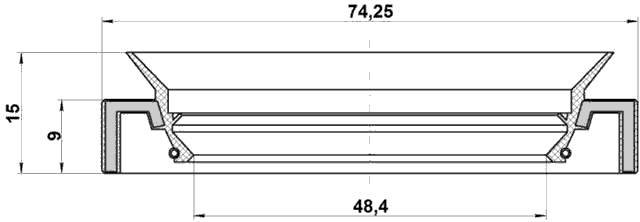 95HAY-50740915C - DRIVE SHAFT OIL SEAL 48.4X74.25X9X15