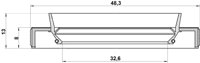 95HBY-34480813R - DRIVE SHAFT OIL SEAL 32.6X48.3X8X13