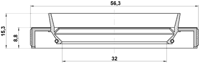 95HBY-34560915L - DRIVE SHAFT OIL SEAL 32X56.3X8.8X15.3