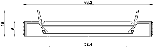 95HBY-34630915L - DRIVE SHAFT OIL SEAL 32.4X63.2X9X16