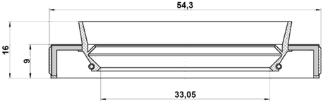 95HBY-35540916R - DRIVE SHAFT OIL SEAL 33.05X54.3X9X16