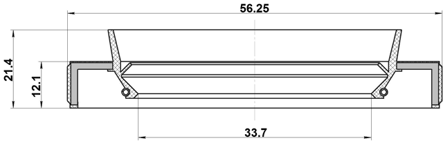 95HBY-35561221L - DRIVE SHAFT OIL SEAL 33.7X56.25X12.1X21.4