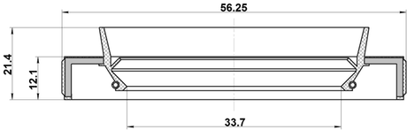 95HBY-35561221L - DRIVE SHAFT OIL SEAL 33.7X56.25X12.1X21.4