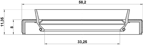 95HBY-35580811R - DRIVE SHAFT OIL SEAL 33.25X58.2X8X11.35