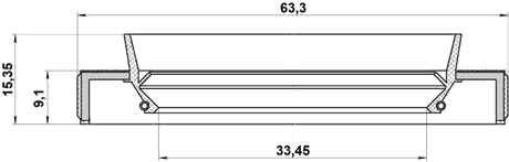95HBY-35630915L - DRIVE SHAFT OIL SEAL 33.45X63.25X9X15.5
