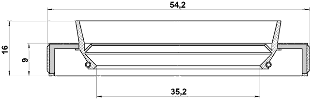 95HBY-37540916C - DRIVE SHAFT OIL SEAL 35.2X54.25X9X16