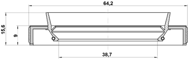 95HBY-40640916R - DRIVE SHAFT OIL SEAL 40X64X9X15.6