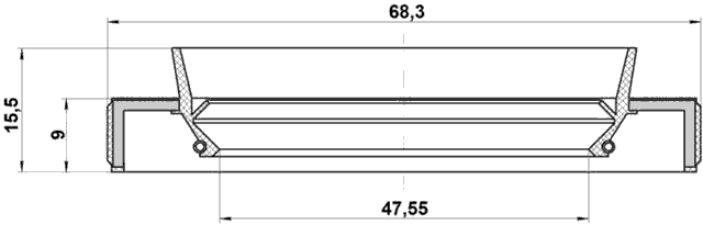 95HBY-49680915L - DRIVE SHAFT OIL SEAL 47.55X68.3X9X15.5