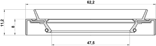 95HDS-49620811X - OIL SEAL REAR HUB 47.5X62.2X8X11.2
