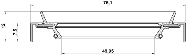 95HDS-52750712X - OIL SEAL REAR HUB 49.95X75.1X7.5X12