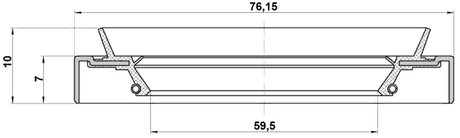 95HDS-61760710X - OIL SEAL FRONT HUB 59.5X76.15X7X10