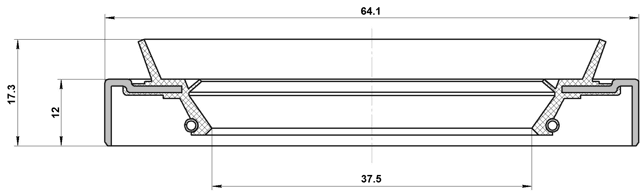 95HDY-39641217X - OIL SEAL TRANSAXLE CASE 37.5X64.1X12X17.3