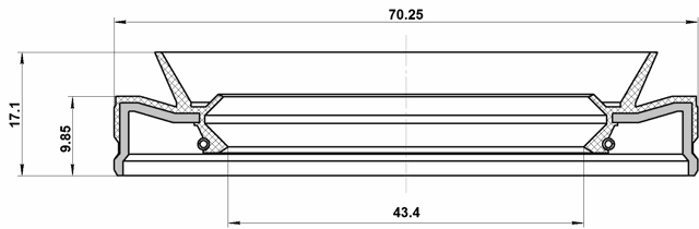 95HES-45701017R - OIL SEAL TRANSAXLE CASE 43.4X70.25X9.85X17.1