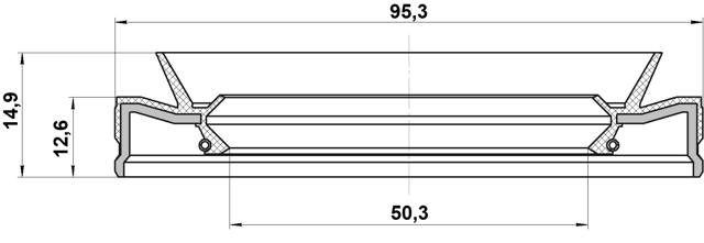95HES-52951315C - DRIVE SHAFT OIL SEAL 50.3X95.3X12.6X14.9