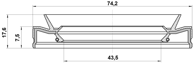 95HFW-45740818L - DRIVE SHAFT OIL SEAL 43.5X74.2X7.5X17.6