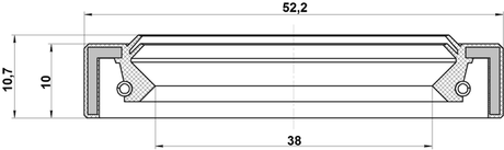 95IAY-40521011R - DRIVE SHAFT OIL SEAL 38.1X52.2X10X10.7