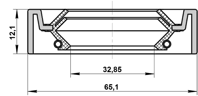 95IDS-34651212X - DRIVE SHAFT OIL SEAL 32.85X65.1X12.1X12.1