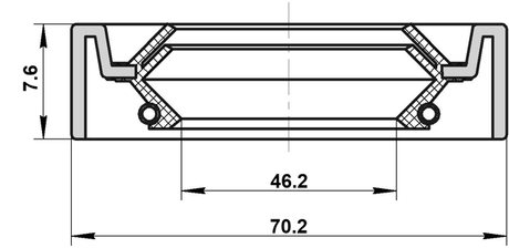 95IDS-48700809C - DRIVE SHAFT OIL SEAL 46.2X70.2X7.6X9.2
