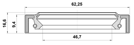 95IEY-48620917C - HALF SHAFT OIL SEAL 46.7X62.25X9.4X16.6