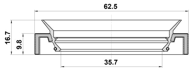 95JAS-37621017R - OIL SEAL TRANSAXLE CASE 35.7X62.5X9.8X16.7