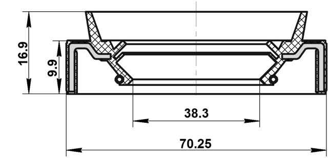 95JAS-40701017L - DRIVE SHAFT OIL SEAL 38.3X70.25X9.9X16.9